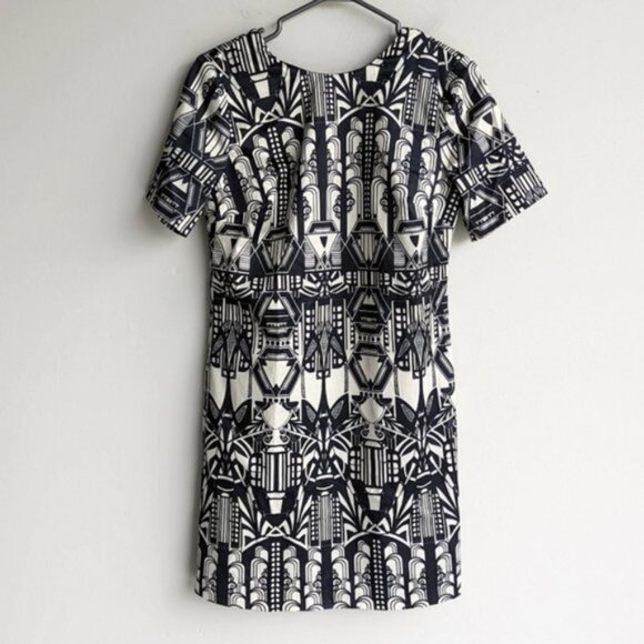 ASOS Aztec abstract print short sleeve mini dress - Picture 1 of 6
